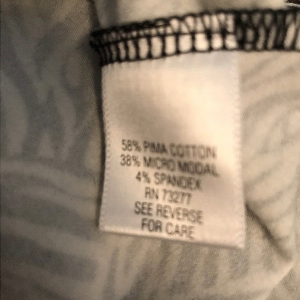 Dana Buchman Signature Top Blouse Sz Large 3/4 Sleeve Stretch Black Off White - Picture 6 of 6